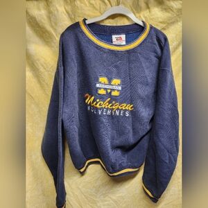 Vintage UNIVERSITY OF MICHIGAN Sweatshirt Crew Neck Size L